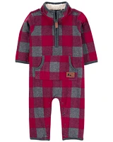 Baby Plaid Fleece Jumpsuit