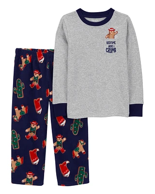 Toddler 2-Piece Gingerbread Cotton & Fleece Pyjamas