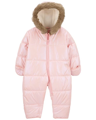 Baby 1-Piece Pink Snowsuit