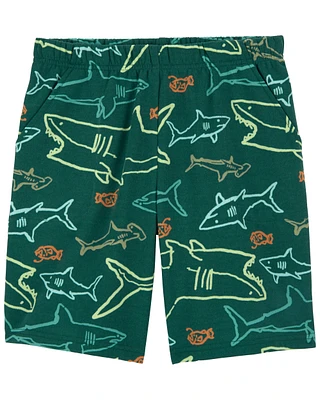 Shark Pull-On Fleece Pyjama Shorts