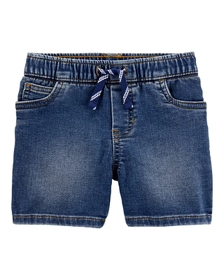 Baby Pull-On Denim Shorts - Navy
