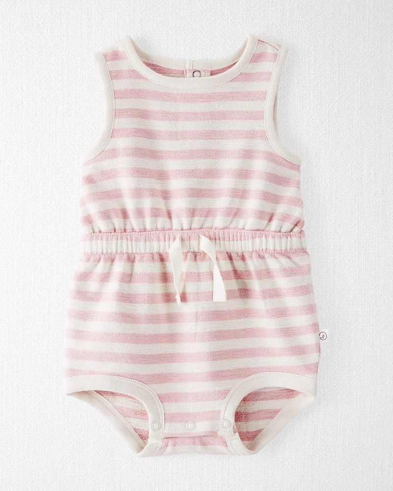 Baby Organic Cotton Striped Bubble Romper