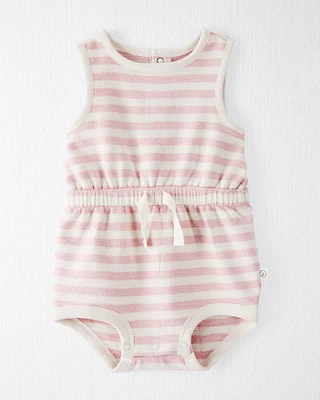 Baby Organic Cotton Striped Bubble Romper