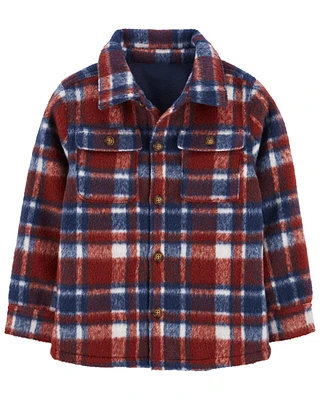 Plaid Fleece-Lined Shacket