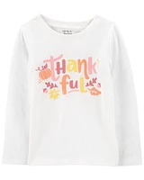 Toddler Thankful Thanksgiving Long-Sleeve Graphic Tee