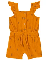 Pineapple Flutter Crinkle Jersey Romper