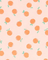 Girls Orange Print Short-Sleeve Dress