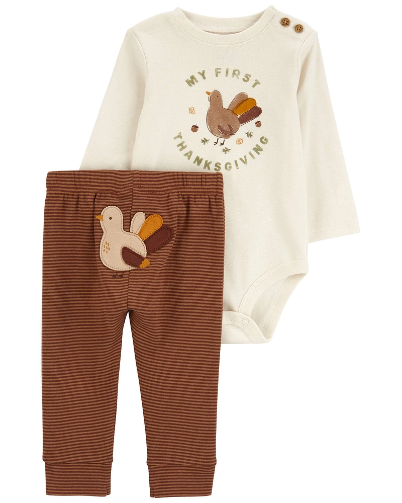 Baby 2-Piece My First Thanksgiving Bodysuit Pant Set