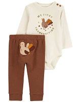 Baby 2-Piece My First Thanksgiving Bodysuit Pant Set