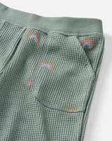 Toddler Organic Cotton Waffle Knit Set Magical Rainbow Print
