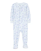 Toddler Boy 1-Piece Shark 100% Snug Fit Cotton Footie Pyjamas