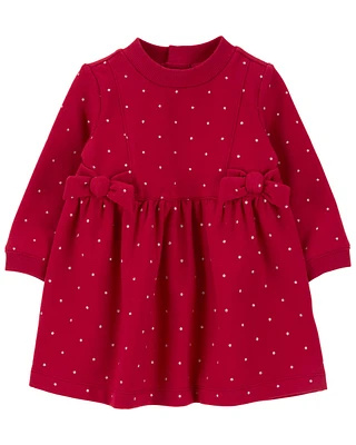 Baby Polka Dot Fleece Holiday Dress