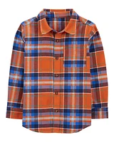 Kid Plaid Flannel Button-Down Shirt