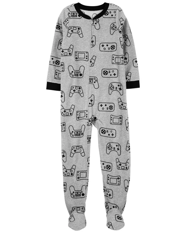 1-Piece Floral Fleece Footless Pyjamas