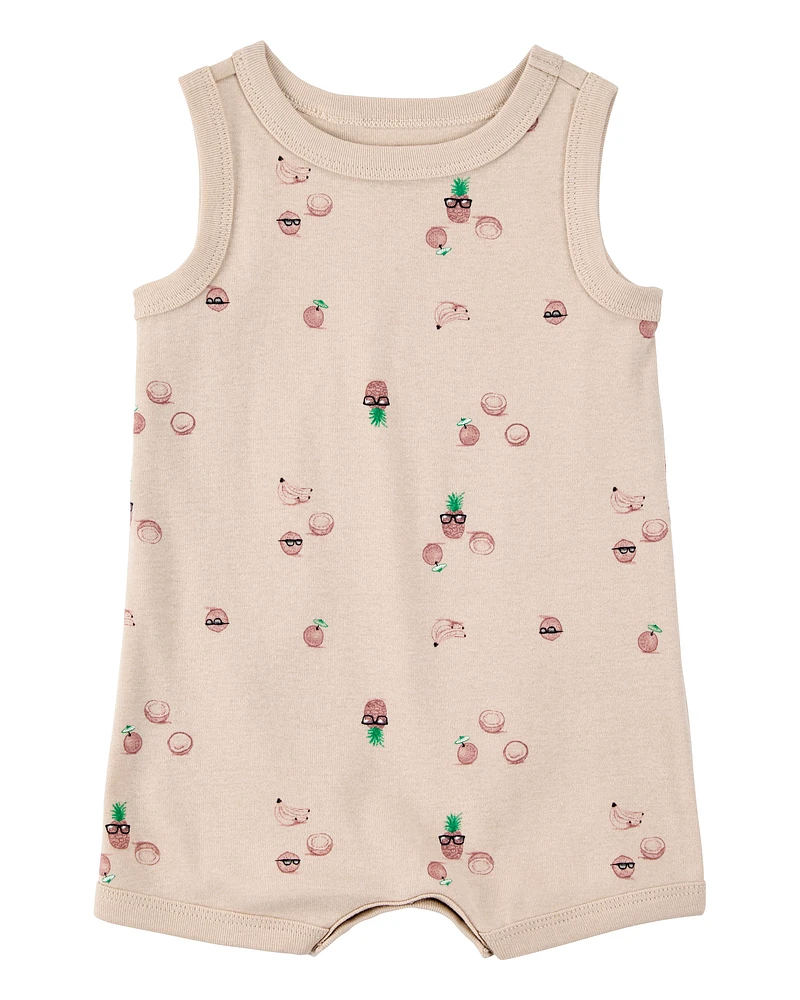Baby Coconut Print Cotton Romper