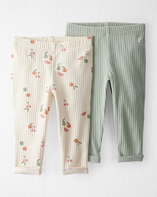 Baby 2-Pack Organic Cotton Rib Leggings