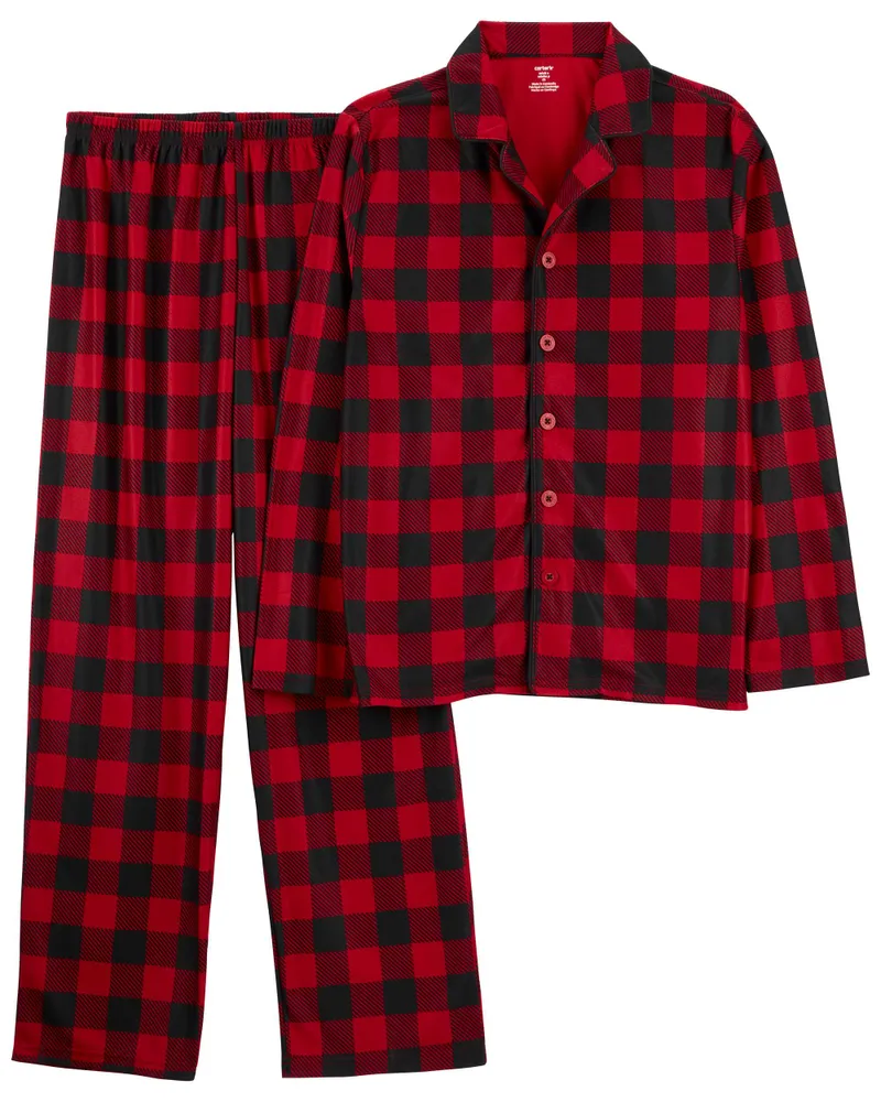 Carters Oshkosh 2-Piece Buffalo Check Fleece Coat-Style Pyjamas