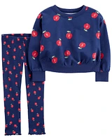 Toddler 2-Piece Apple Sweatshirt & Pant Set