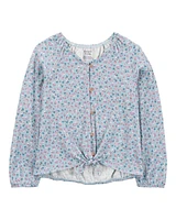 Kid 2-Piece Floral Gauze Top & Leggings Set