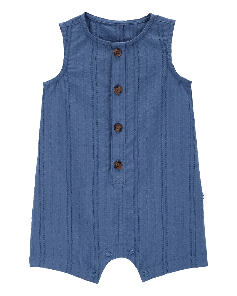Baby Button-Down Cotton Romper
