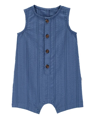Baby Button-Down Cotton Romper