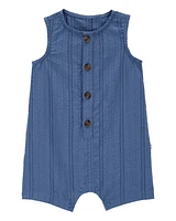 Baby Button-Down Cotton Romper