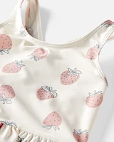 Toddler Recycled Strawberry-Print Swimsuit