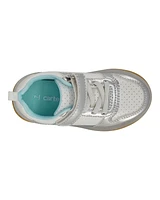 Toddler Light Up Metallic Sneakers - Silver/Aqua