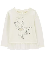 Baby Cream Mouse Print Top