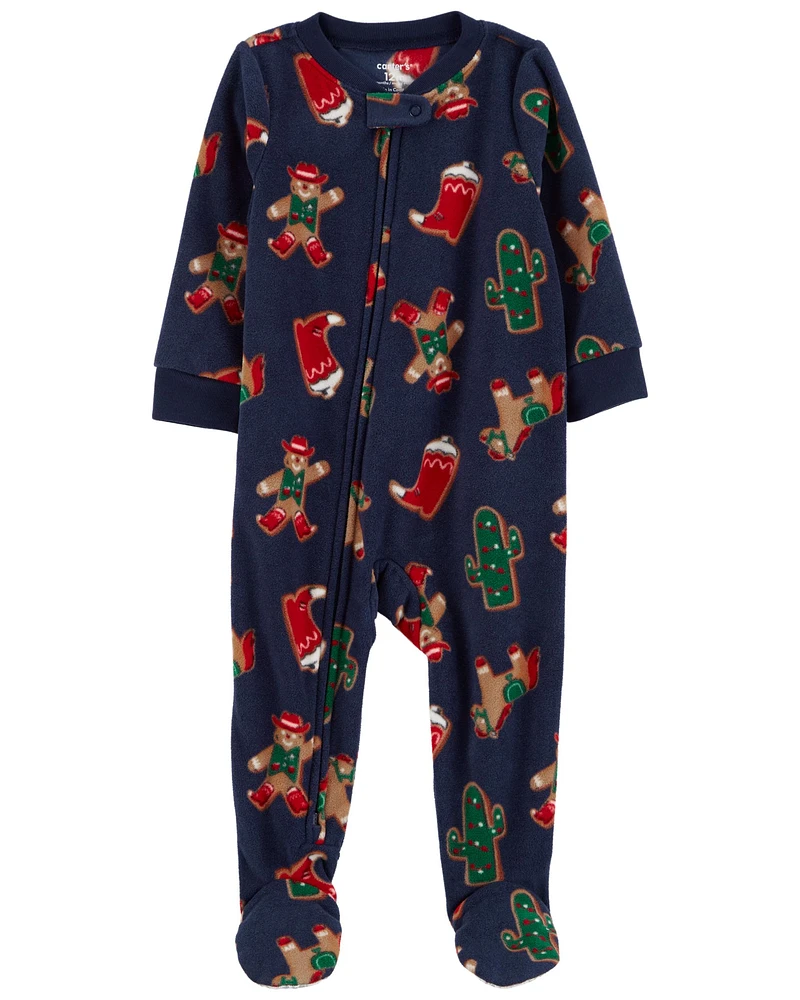 1-Piece Gingerbread Fleece Footie Pyjamas