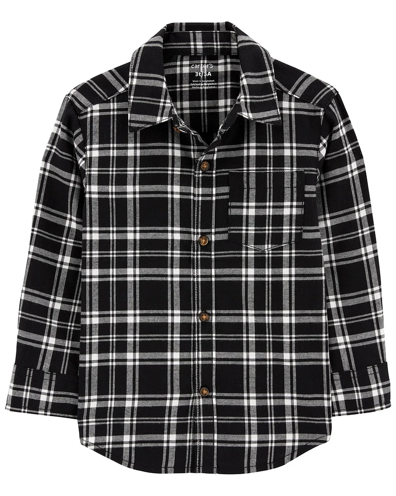 Baby Plaid Twill Button-Down Shirt