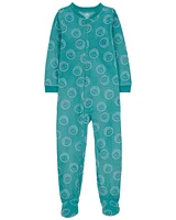 Kid 1-Piece Smiley Face Fleece Footie Pyjamas