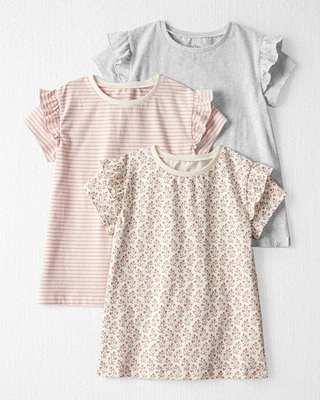 Kid 3-Pack Organic Cotton Flutter Sleeve Tees