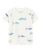 Baby 2-Piece Shark Tee & Shortall Set - Grey