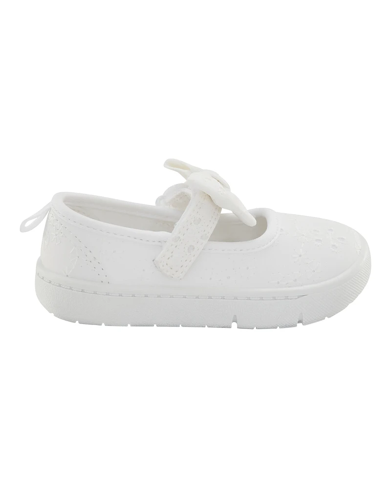 Every Step® First Walker Eyelet Mary Jane Sneakers - White