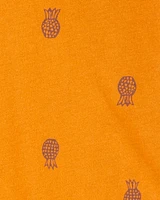 2-Piece Pineapple Polo Bodysuit & Short Set