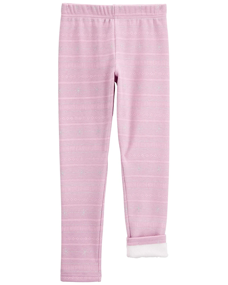 Kid Striped Cozy Fleece Leggings