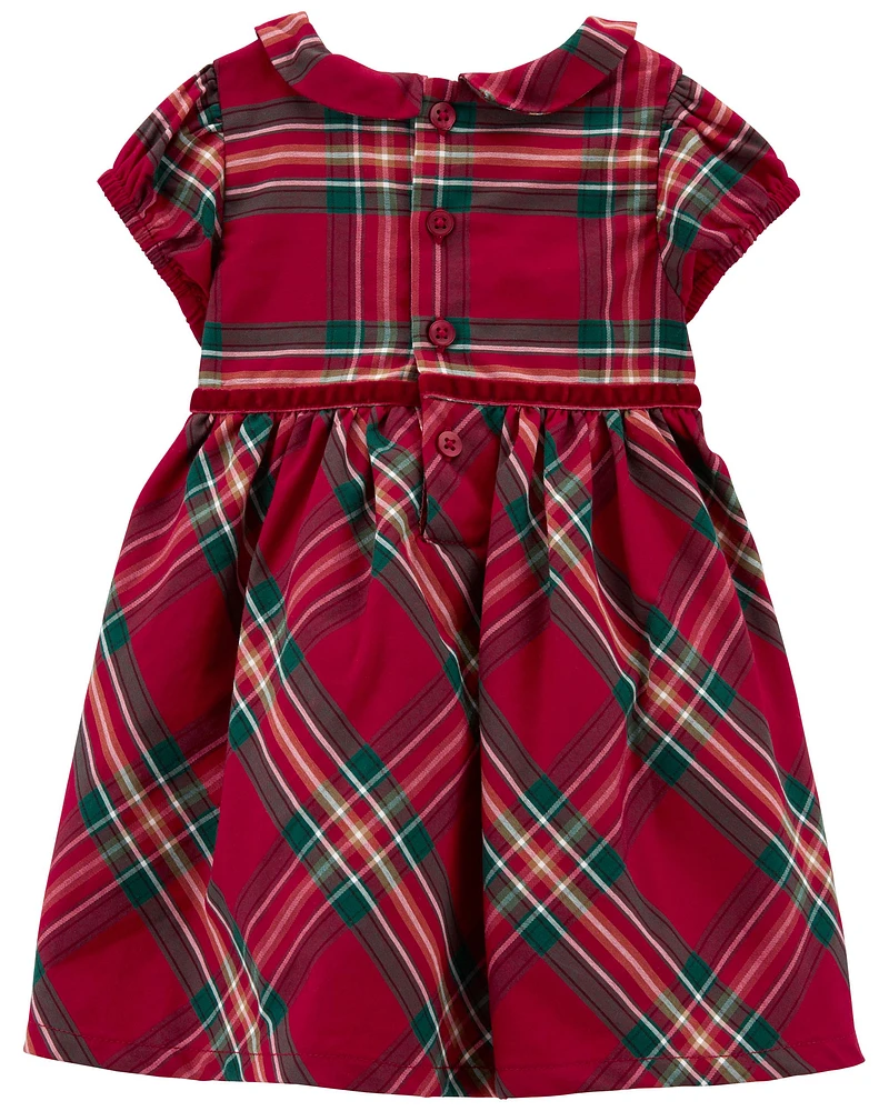 Baby Plaid Sateen Holiday Dress