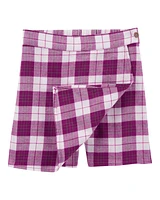 Kid 2-Piece Flutter Top & Plaid Flannel Skort Set