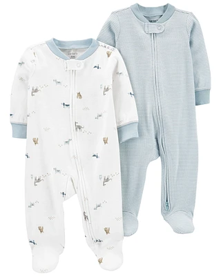 2-Pack Zip-Up Sleeper Pyjamas