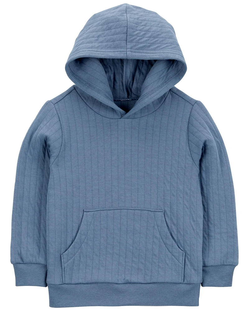 Baby Hooded Quilted Pullover - Blue