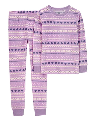 Kid 2-Piece Fair Isle Fuzzy Velboa Pyjamas