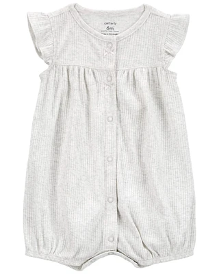 Baby Cotton Rib Short-Sleeve Romper