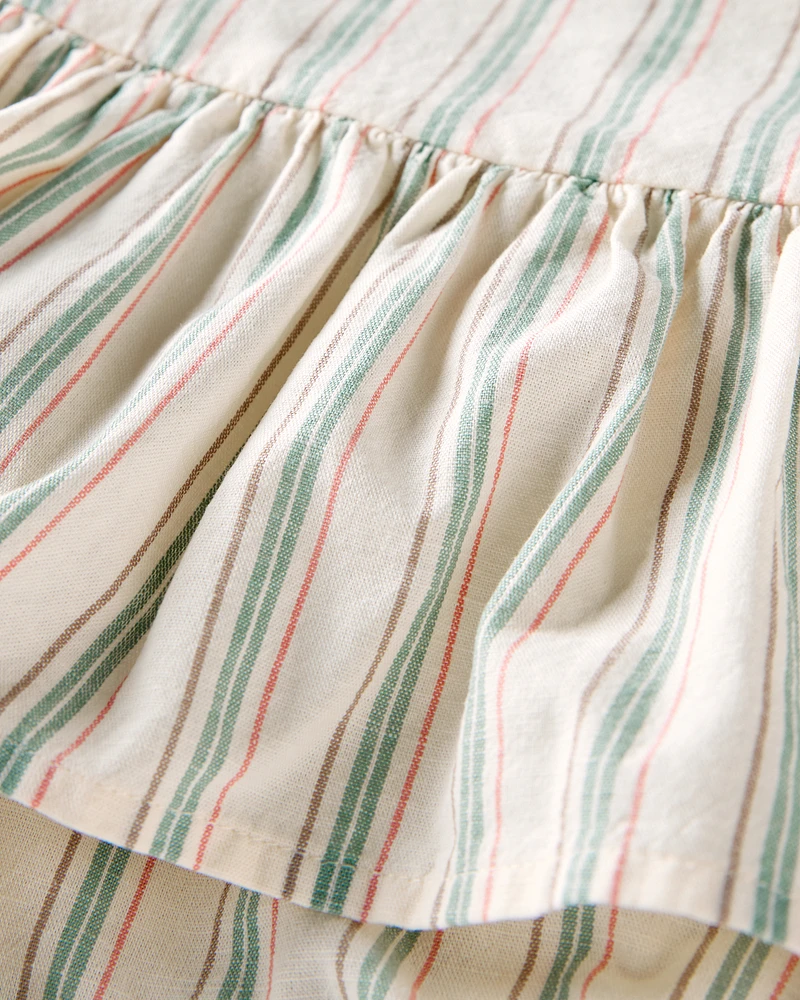 Baby Linen Striped Sunsuit Made with Organic Cotton