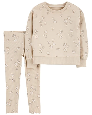 Toddler 2-Piece Floral Pullover & Stretch Legging Set