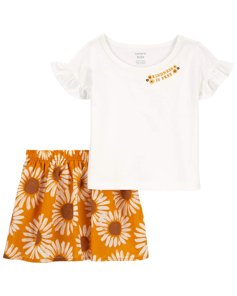 Toddler 2-Piece Floral Tee & Skort Set