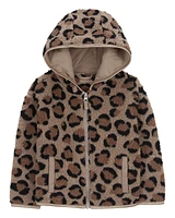 Toddler Leopard Zip-Up Fleece Hoodie