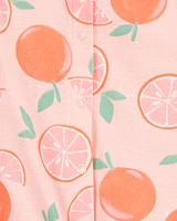 Baby Orange Print Snap-Up Cotton Romper