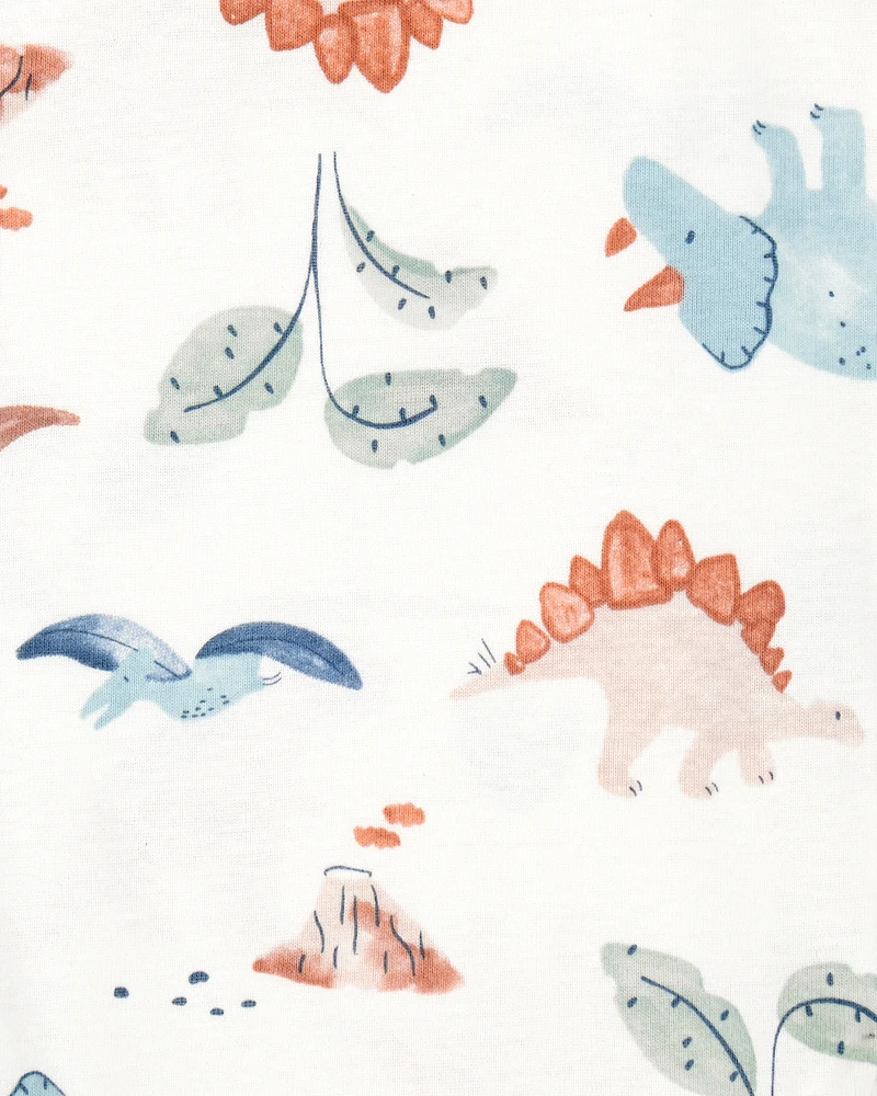 5-Pack Dinosaur Short-Sleeve Cotton Bodysuits
