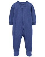 Baby Camping Print Fleece Zip-Up Footie Sleep & Play Pajamas